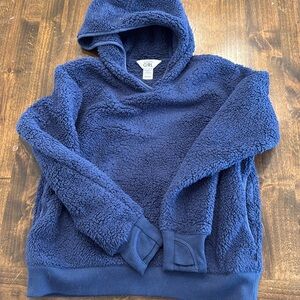 Athleta girl hooded Sherpa sweatshirt size medium 8-10